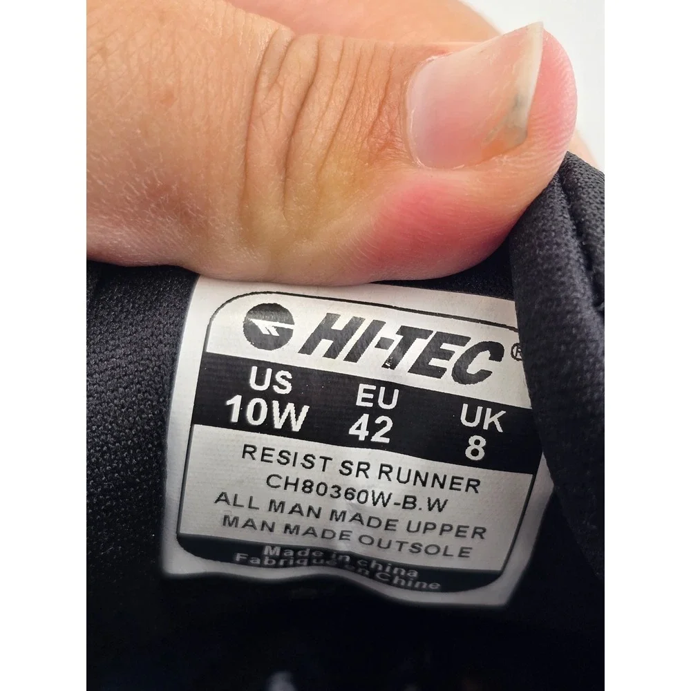 Hi-Tec Resist SR Runner Womens 10W Black Slip Resistant Work Shoes - Excellent